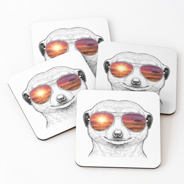 Item preview, Meerkat Savanna Sunset Sunglasses Reflection designed and sold by Bad-Decisions-Designs.