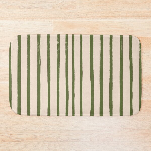 Item preview, Cream with Green Brush Stroke Stripes Pattern designed and sold by OneThreeSix.