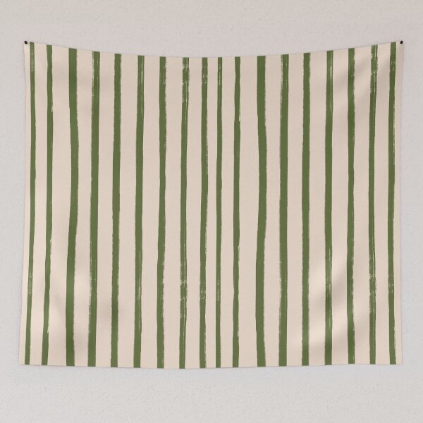 Item preview, Cream with Green Brush Stroke Stripes Pattern designed and sold by OneThreeSix.