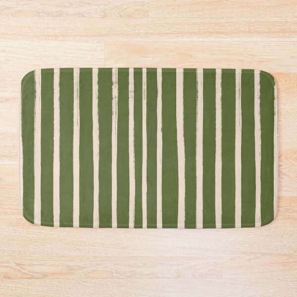 Item preview, Green with Beige Brush Stroke Stripes Pattern designed and sold by OneThreeSix.