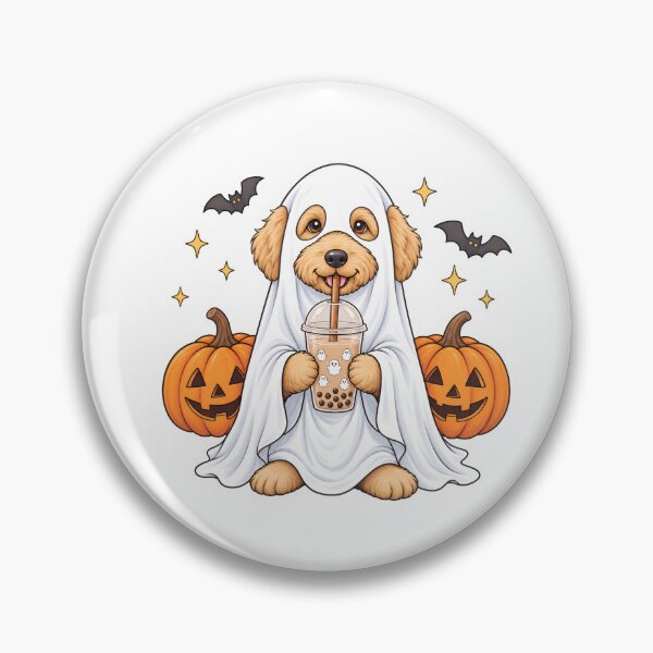 Item preview, Goldendoodle Ghost And Boba Cute Halloween Dog designed and sold by LASTIQUE-dd.