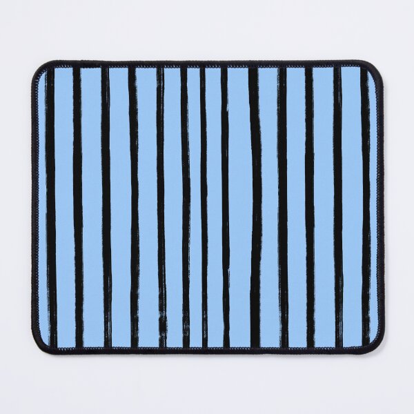 Item preview, Light Blue with Black Brush Stroke Stripes Pattern designed and sold by OneThreeSix.