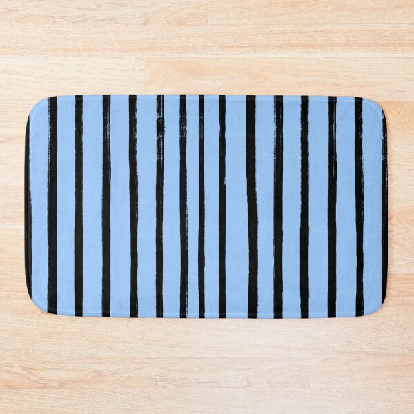 Item preview, Light Blue with Black Brush Stroke Stripes Pattern designed and sold by OneThreeSix.