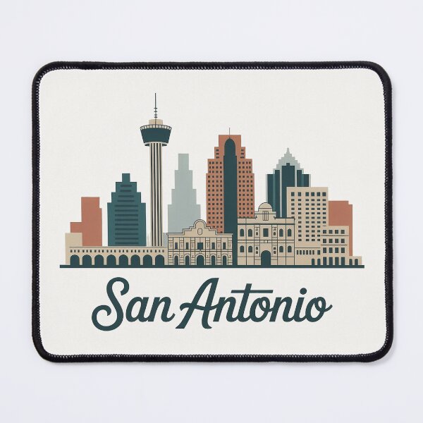Item preview, San Antonio Skyline Silhouette Design - Retro Gift for Travel Lover designed and sold by MoonSkyArt.