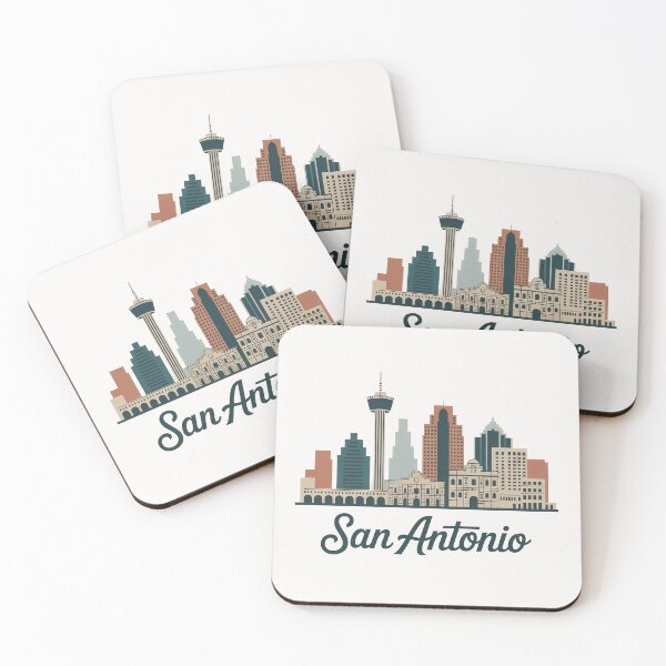 Item preview, San Antonio Skyline Silhouette Design - Retro Gift for Travel Lover designed and sold by MoonSkyArt.