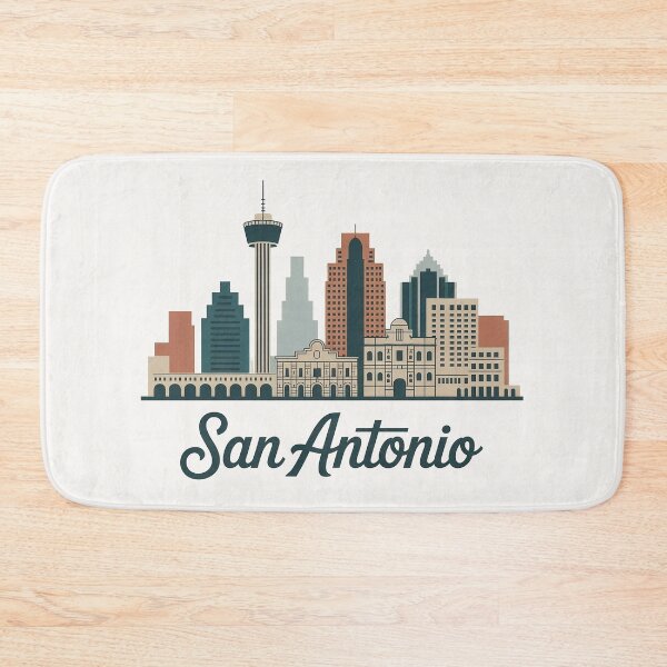 Item preview, San Antonio Skyline Silhouette Design - Retro Gift for Travel Lover designed and sold by MoonSkyArt.