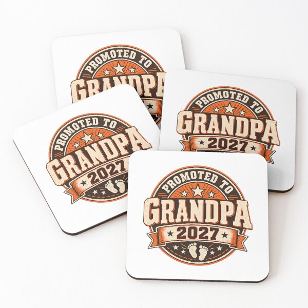 Item preview, Promoted to Grandpa 2027 – Vintage New Grandpa Baby Announcement designed and sold by BridgeofArt.