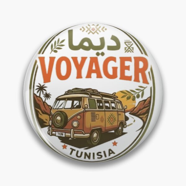 Item preview, Dima Voyager Tunisia - Retro Outdoor Travel Van Vintage Badge designed and sold by Salma.Store.
