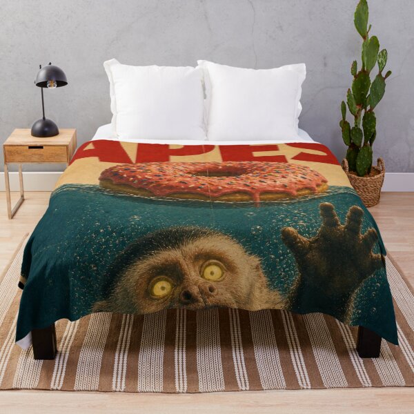 Item preview, APES - Monkey Donut Shark Parody Poster - Funny Ape Food Horror designed and sold by BRTHRCNK01.