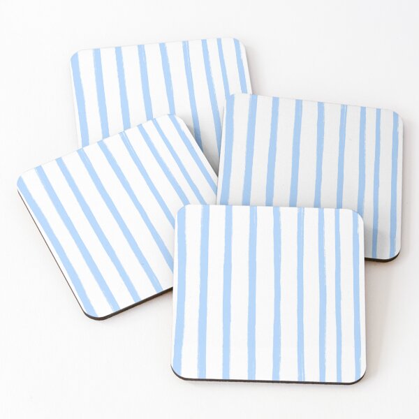Item preview, Blue Brush Stroke Stripes Pattern on White designed and sold by OneThreeSix.