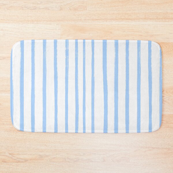 Item preview, Blue Brush Stroke Stripes Pattern on White designed and sold by OneThreeSix.