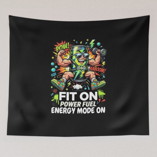 Item preview, FIT ON Energy Drink Character – Funny Fitness Drink Streetwear T-Shirt designed and sold by Fit On.