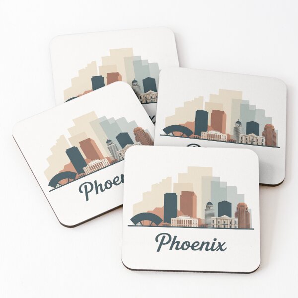 Item preview, Phoenix Skyline Silhouette Design - Retro Gift for Travel Lover designed and sold by MoonSkyArt.