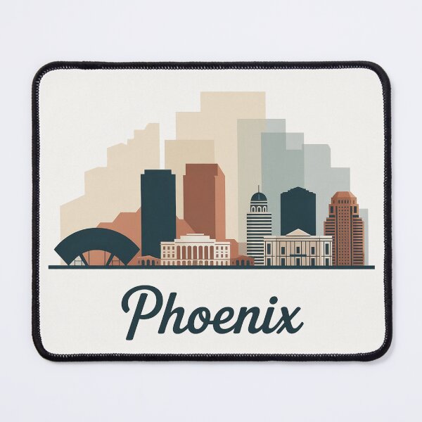 Item preview, Phoenix Skyline Silhouette Design - Retro Gift for Travel Lover designed and sold by MoonSkyArt.