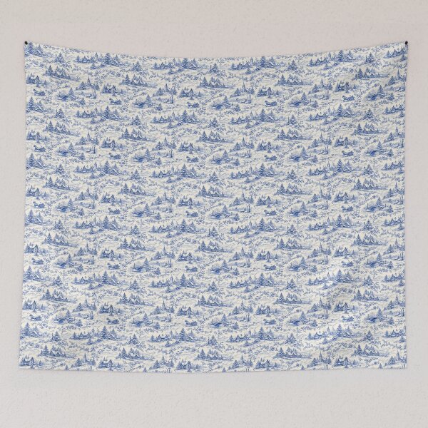 Item preview, Cobalt Blue Winter Christmas Village Toile Tissue Paper designed and sold by sadedream.