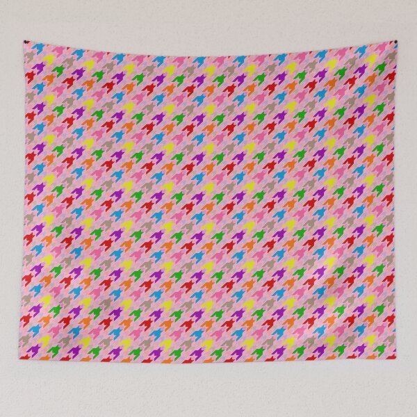 Item preview, Colorful Houndstooth Plaid Check Pink  designed and sold by PatternTitan.