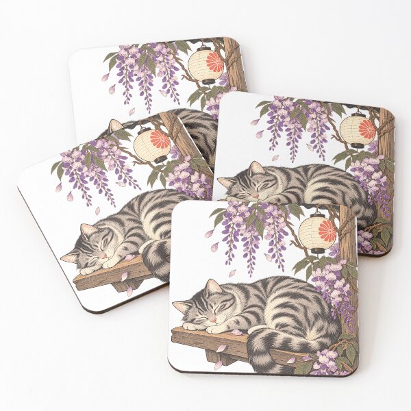 Item preview, Midday nap under wisteria Sleeping cat designed and sold by Kallandra.