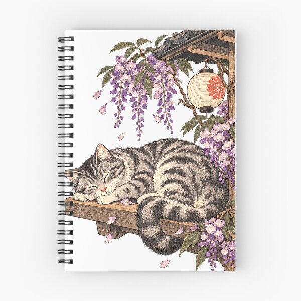 Item preview, Midday nap under wisteria Sleeping cat designed and sold by Kallandra.