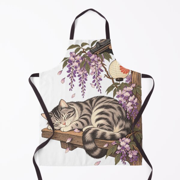 Item preview, Midday nap under wisteria Sleeping cat designed and sold by Kallandra.