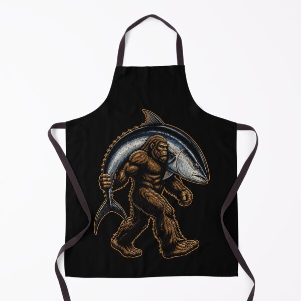 Item preview, Bigfoot carrying a giant tuna fish illustration designed and sold by rafaeltto.
