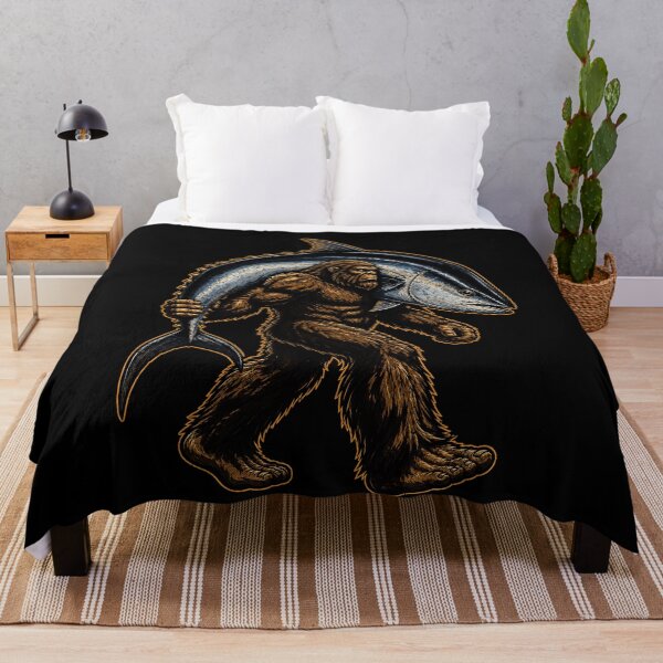 Item preview, Bigfoot carrying a giant tuna fish illustration designed and sold by rafaeltto.