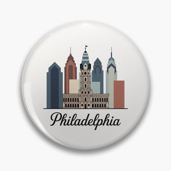 Item preview, Philadelphia Skyline Silhouette Design - Retro Gift for Travel Lover designed and sold by MoonSkyArt.