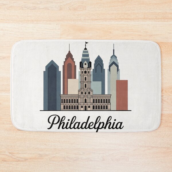 Item preview, Philadelphia Skyline Silhouette Design - Retro Gift for Travel Lover designed and sold by MoonSkyArt.