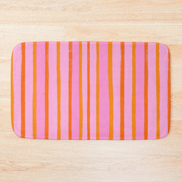 Item preview, Orange Brush Stroke Stripes Pattern on Pink designed and sold by OneThreeSix.