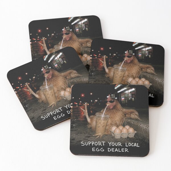 Item preview, Support Your Local Egg Dealer Cool Chicken Iced Coffee Funny Design designed and sold by will freed18.
