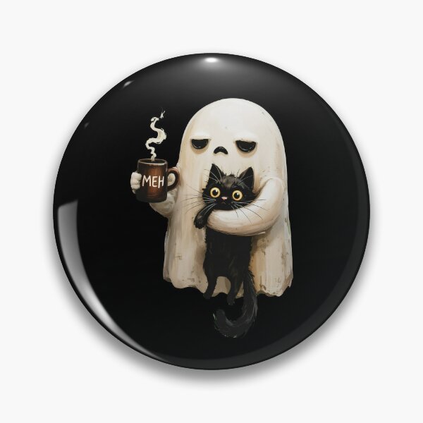 Item preview, Halloween Ghost Holing Black Cat  designed and sold by nosu-art-pod.