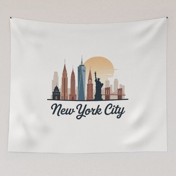 Item preview, New York City Skyline Silhouette Design - Retro Gift for Travel Lover designed and sold by MoonSkyArt.