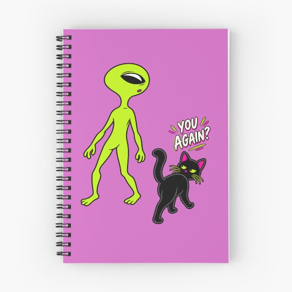 Item preview, You Again? Funny Alien & Black Cat designed and sold by HoloInverse.