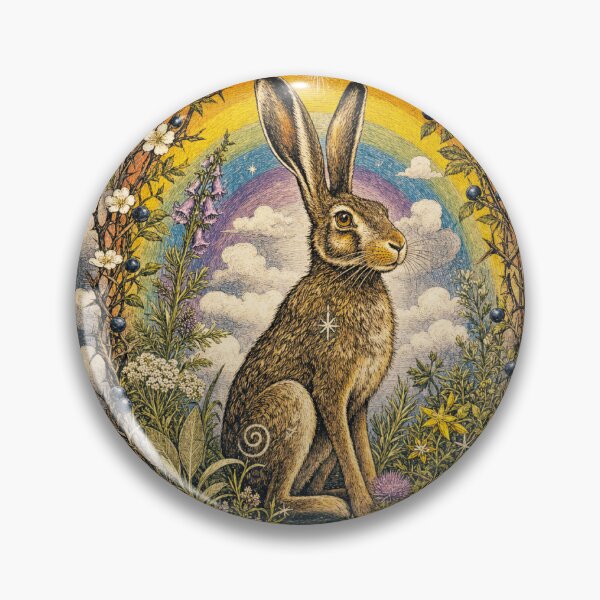 Item preview, Protected Moon Hare: Sacred Meadow, Rainbow & Briar Frame Art designed and sold by chihuahuashower.