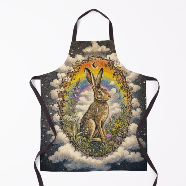 Item preview, Protected Moon Hare: Sacred Meadow, Rainbow & Briar Frame Art designed and sold by chihuahuashower.
