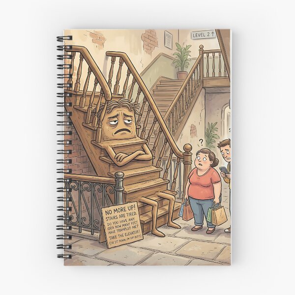 Item preview, Tired Wooden Stairs On Strike Building Humor designed and sold by Michaelragheb.