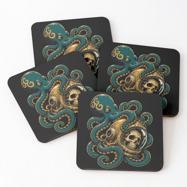 Item preview, Octopus with Skull in Diver's Helmet Design Halloween designed and sold by rafaeltto.