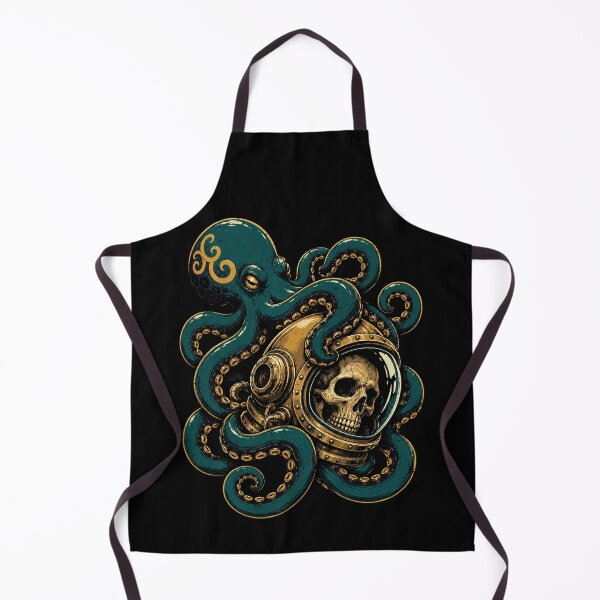 Item preview, Octopus with Skull in Diver's Helmet Design Halloween designed and sold by rafaeltto.