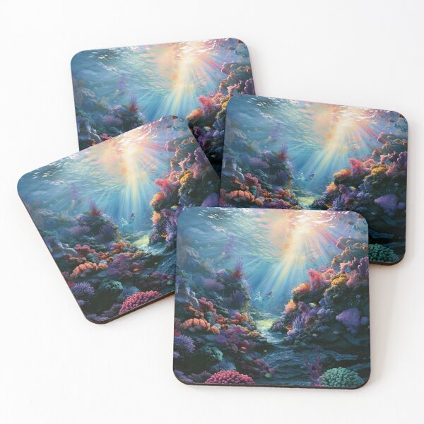 Item preview, A beautiful Mermaid swimming among colourful coral reefs surrounded by tropical fish and shafts of sunlight filtering through crystal-clear water, Fantasy & Mythological Creatures designed and sold by CDC40.