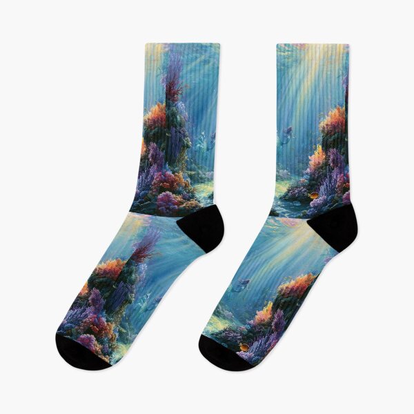 Item preview, A beautiful Mermaid swimming among colourful coral reefs surrounded by tropical fish and shafts of sunlight filtering through crystal-clear water, Fantasy & Mythological Creatures designed and sold by CDC40.