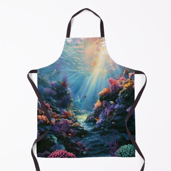 Item preview, A beautiful Mermaid swimming among colourful coral reefs surrounded by tropical fish and shafts of sunlight filtering through crystal-clear water, Fantasy & Mythological Creatures designed and sold by CDC40.