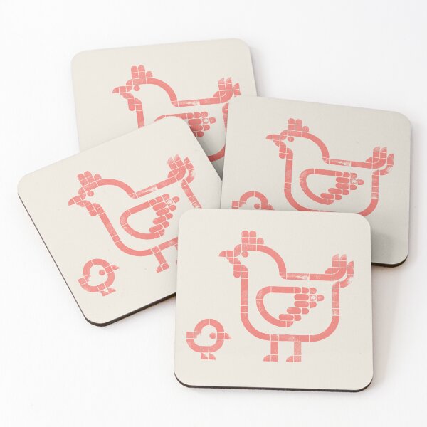 Item preview, Freshly Hatched | Geometric Bird Illustration - coral designed and sold by POCOmuchoStudio.