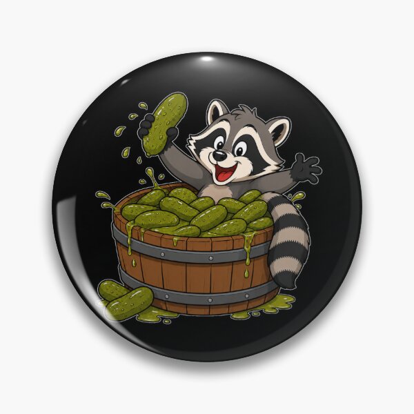 Item preview, Raccoon Eating Pickles In Wooden Barrel designed and sold by GibasVisuals.
