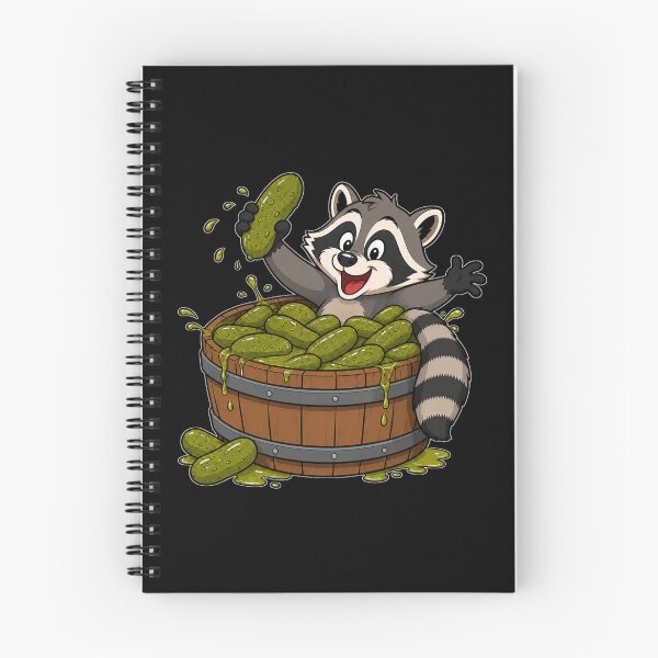 Item preview, Raccoon Eating Pickles In Wooden Barrel designed and sold by GibasVisuals.