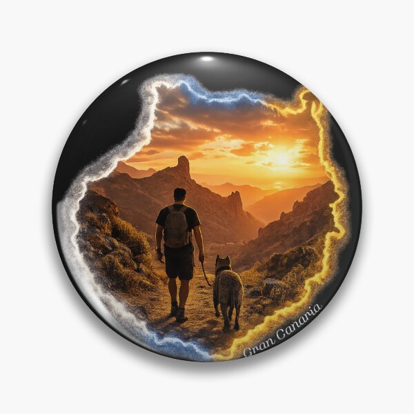 Item preview, Silhouette Gran Canaria Hiking with Dog at Sunset designed and sold by EfectoCreativo.