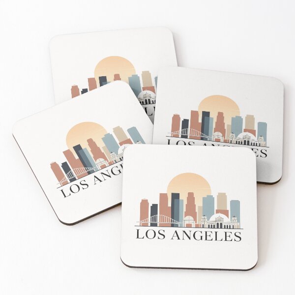 Item preview, Los Angeles Skyline Silhouette Design - Retro Gift for Travel Lover designed and sold by MoonSkyArt.