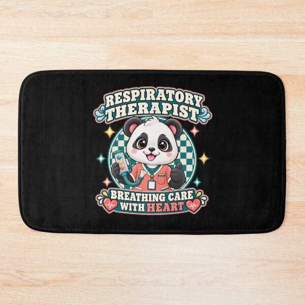 Item preview, Cute Panda Respiratory Therapist Breathing Care With Heart, Checkered Design, Medical RT Gift designed and sold by ClinicalHubs.