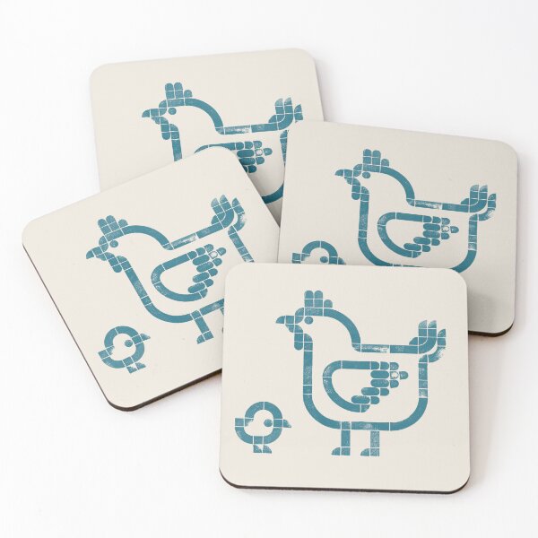 Item preview, Freshly Hatched | Geometric Bird Illustration - Petrol Blue designed and sold by POCOmuchoStudio.