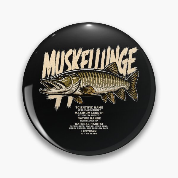 Item preview, Vintage Musky Fish Illustration with Facts designed and sold by rafaeltto.