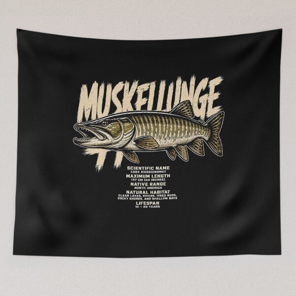 Item preview, Vintage Musky Fish Illustration with Facts designed and sold by rafaeltto.