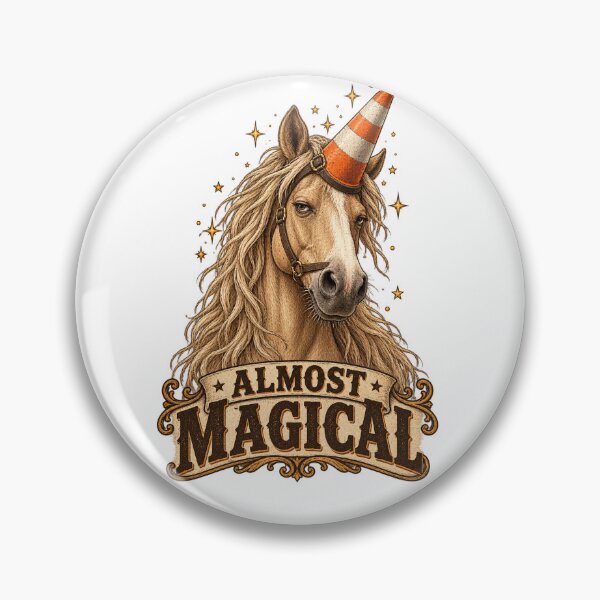 Item preview, Almost Magical Funny Horse Traffic Cone Unicorn Vintage Design designed and sold by will freed18.